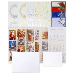 KATY SUE Grußkarten-Set Weihnachten folienverziert 62tlg.