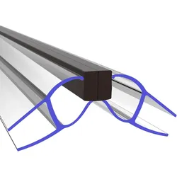 PRIOstahl Duschdichtung Transparente Magnetdichtung 2 Meter 135° für Glasstärke: 6mm für Duschtüren