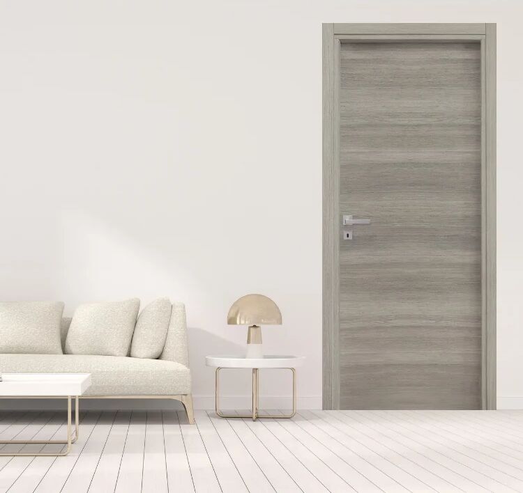 garneroarredamenti Porta battente reversibile per interni 80x210h cm rovere grigio Niagara