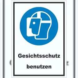 HB-Druck Gesichtsschutz benutzen Aufkleber A7 (74x105mm)