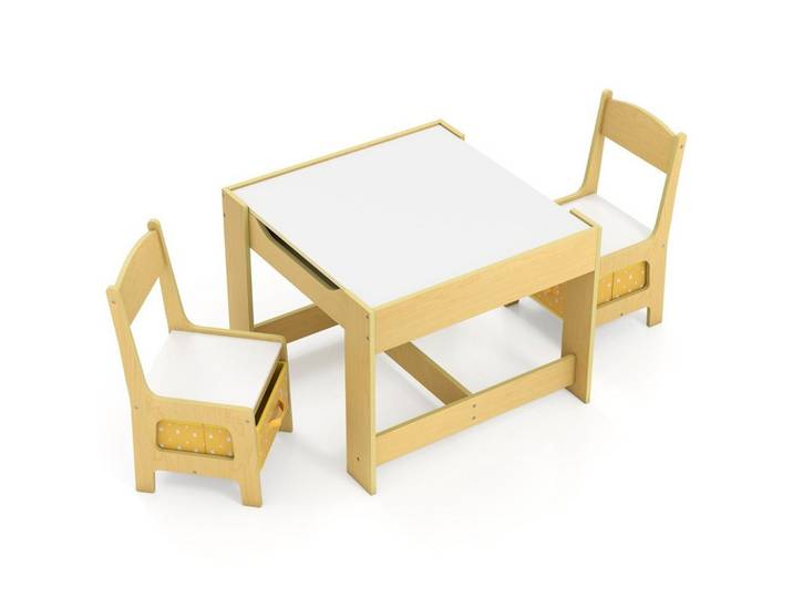 KINDERSITZ‑SET mit Stuhl gelb(3-tlg)