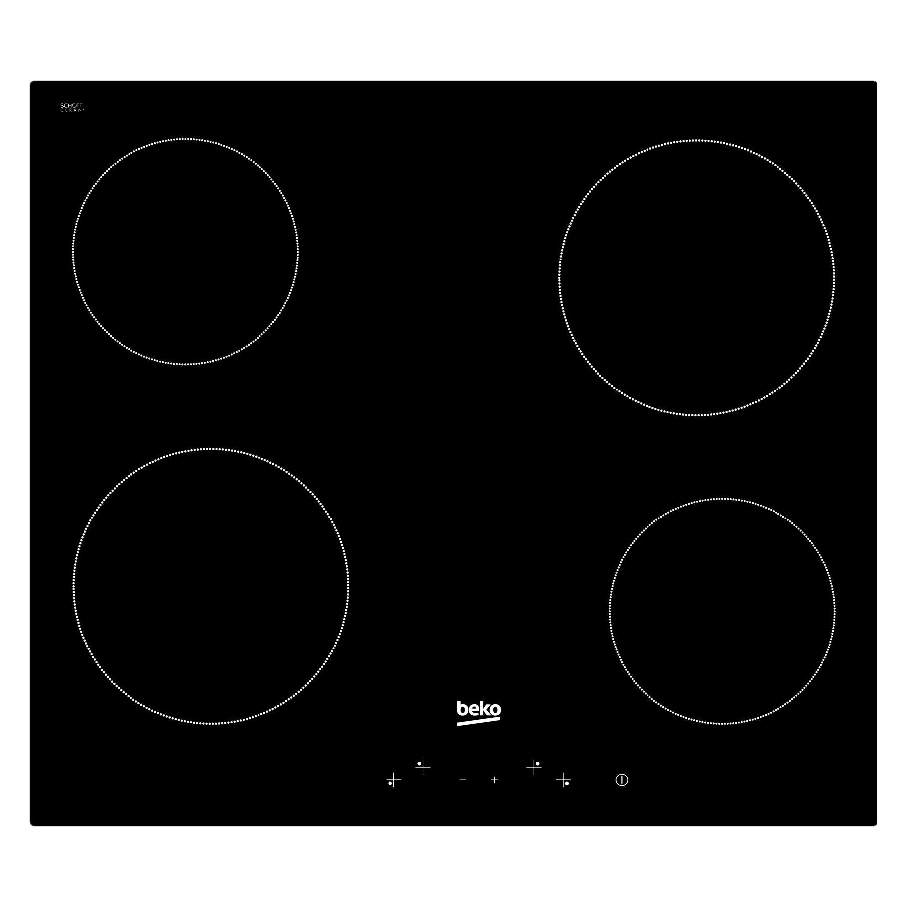 Beko HIC64400E (58 cm, Glaskeramik Kochfeld) (HIC 64400 E)