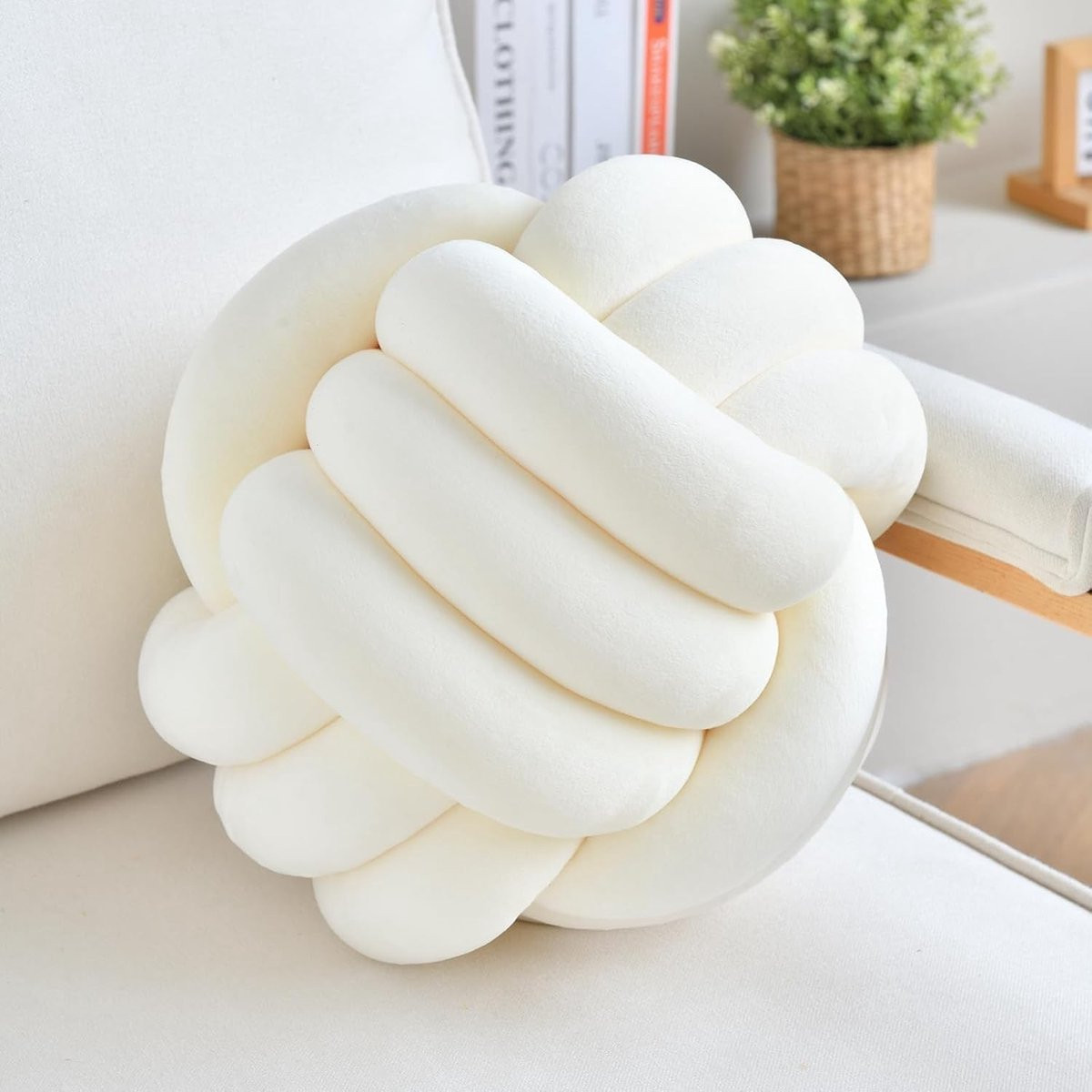 Dailygoods Knoopkussen Rond - Decoratief Fluwelen Sierkussen - Diameter: 28 cm