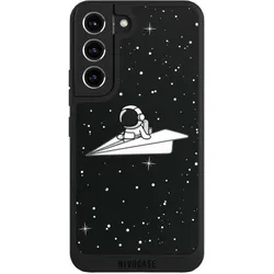 Nivocase Handyhülle für Samsung Galaxy S22 Hülle NIVOpure Case Schwarz Astronaut Comic Papier (Samsung Galaxy S22), Smartphone Hülle, Schwarz
