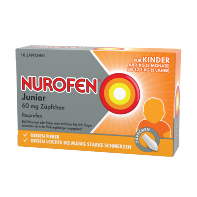 Reckitt Benckiser Deutschland GmbH NUROFEN Junior 60 mg Zäpfchen 10 St 04085246