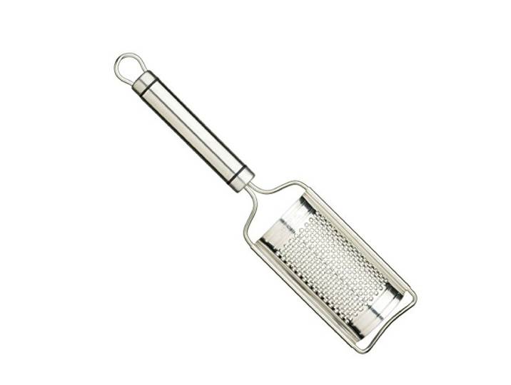 KitchenCraft Professionele Platte Kaasrasp, Roestvrij Staal, 21 cm, Zilver