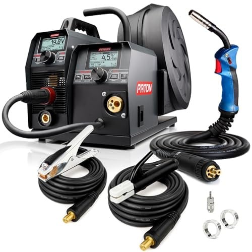 PATON ProMIG-200-15-2 MIG/TIG/MAG lasapparaat, 230V – Complete set met draadtoevoer, pulsfunctie en lasproces zonder gas – MIG lasapparaat met brander