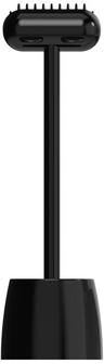 Snug & Styled Universal Long Handle Pet Grooming Comb For Cats & Dogs With Stable Base black