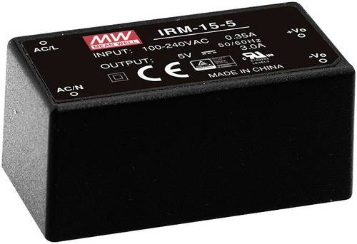 Mean Well IRM-15-15 AC/DC-Printnetzteil 15 V/DC 1A 15W