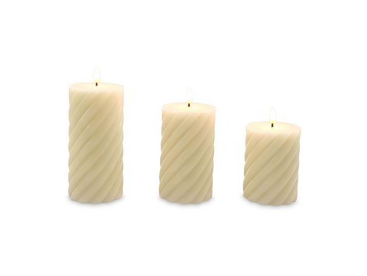 LED Kerzen 3er-Set Creme