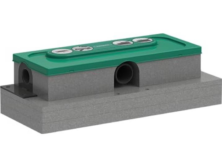 hansgrohe 01000180 uBox universele douchegoten afvoerbehuizing voor vlakke installatie basislichaam, zwart/oranje