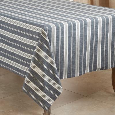 Saro Lifestyle Cotton Tablecloth With Striped Design