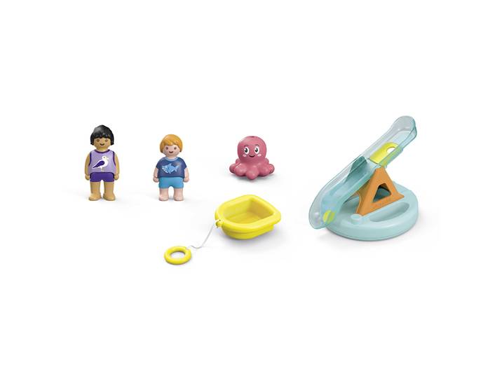 Ilôt avec toboggan aquatique