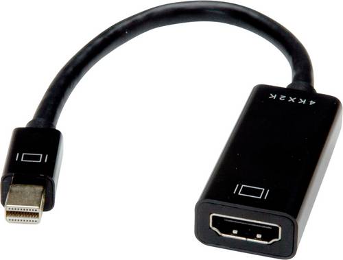 Value Mini-DisplayPort / VGA Adapterkabel Mini DisplayPort Stecker, VGA 15pol. Buchse 0.15 m Schwarz 12.99.3143 DisplayPort-Kabel