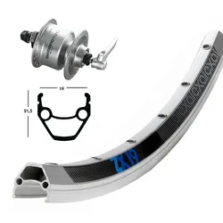 V-Rad 26x1.75Nabend.DH3N72 silb.SSP 36L Exal ZX 19 silber.Niro-Spei.