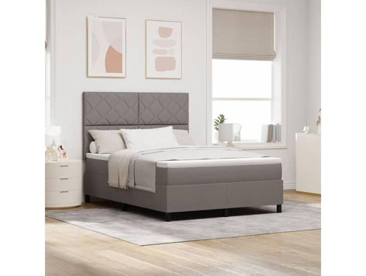 SKTQYQO Boxspringbett mit Matratze Taupe Mehrzweck-Bettgestell Hotel-Bettgestell Geeignet für Hotels und Studios 140 x 200 cm Stoff