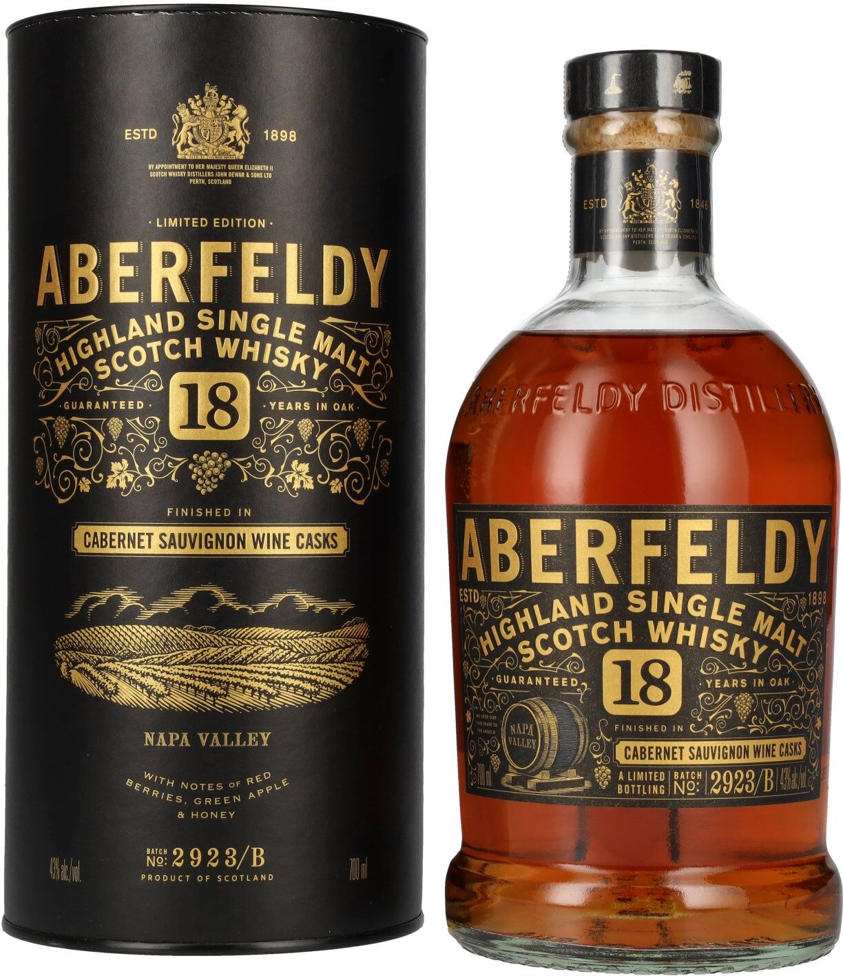 Aberfeldy 18 Years Old Cabernet Sauvignon Wine Casks NAPA VALLEY 43% Vol. 0,7l in Geschenkbox