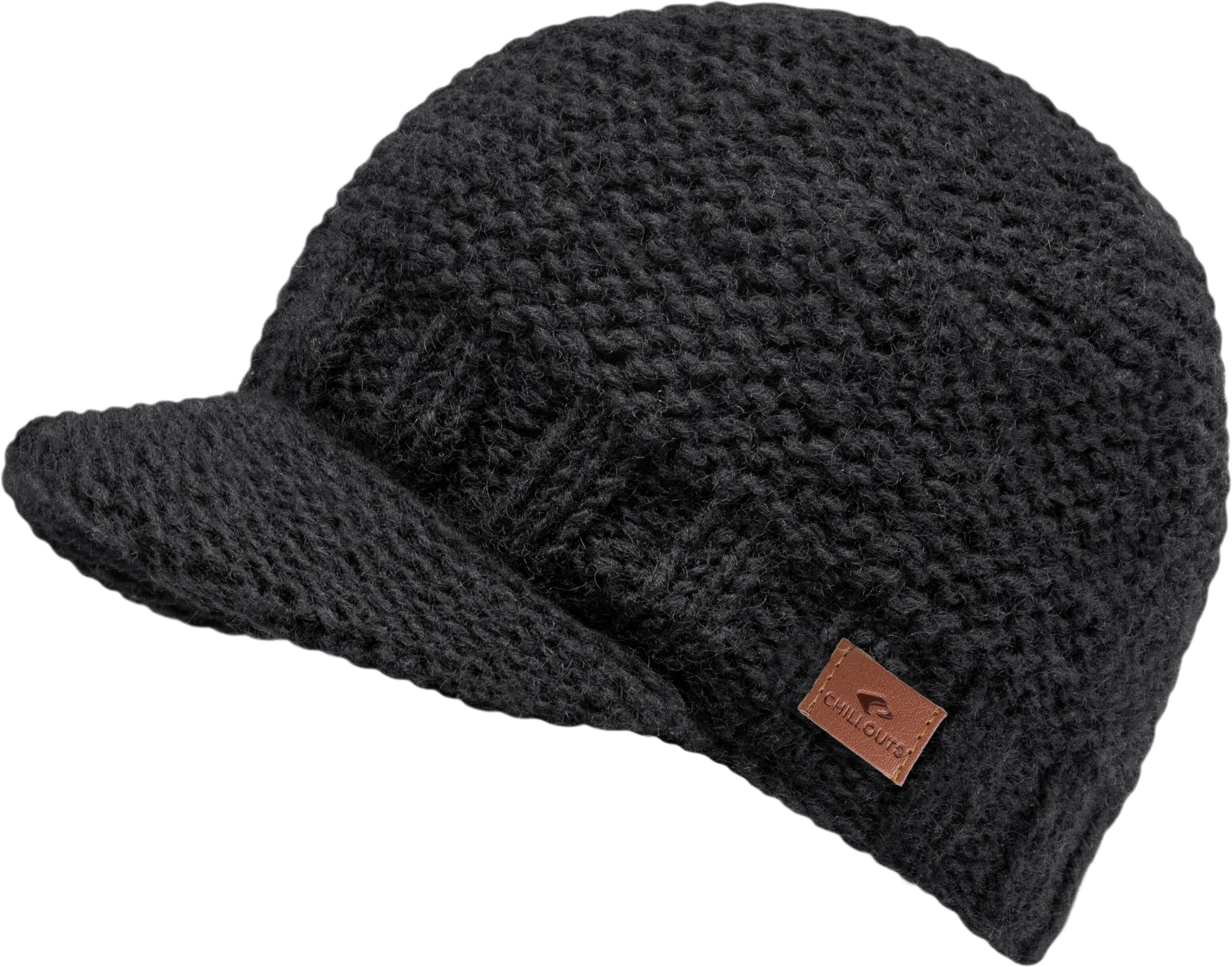 Beanie CHILLOUTS "Teddy Hat", schwarz, Strick, Obermaterial: 100% Wolle, Mützen Beanie, handgefertigte Wollmütze mit Fleecefutter schwarz Einheitsgröße