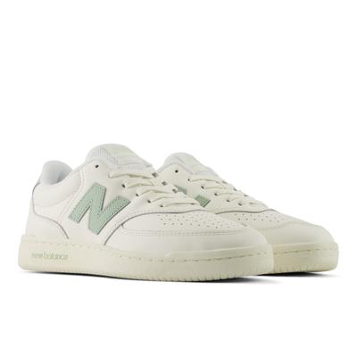 Sneaker NEW BALANCE "BB80", Damen, Gr. 39, weiß (sea salt, silber moss), Leder, Schuhe Sneaker