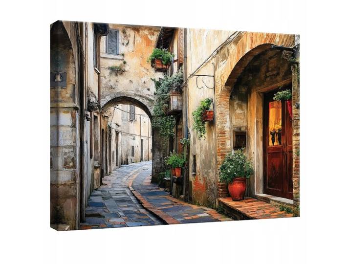 LEINWANDBILD Gasse Toskana Stadt Modern Wohnzimmer 120x80