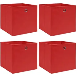 vidaXL Aufbewahrungsboxen 4 Stk. Rot 32x32x32 cm Stoff