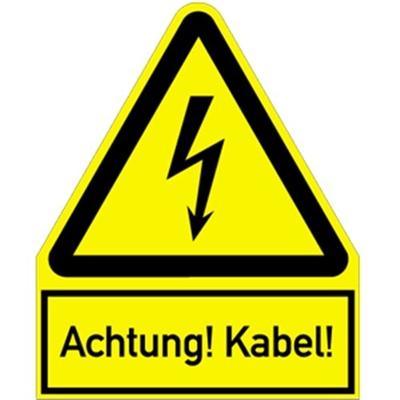 Schild Achtung! Kabel!, Kombischild, Kunststoff, 200x244 mm