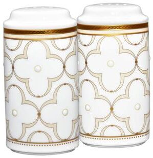 "Noritake Trefolio Gold Salt & Pepper, 4"""