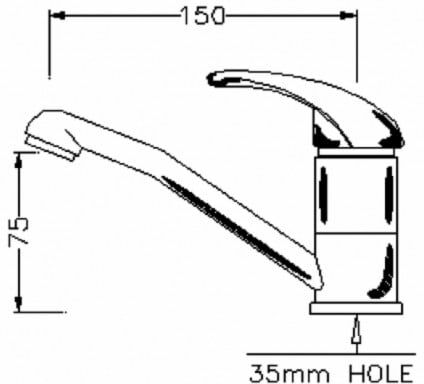 HiNelson Rubinetto miscelatore per lavabo bagno Canna corta girevole