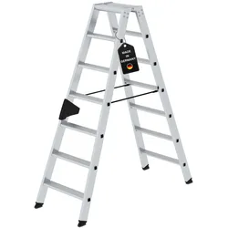 PROREGAL Stufen-Stehleiter beidseitig begehbar 2x7 Stufen
