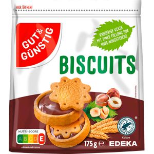 Gut&Günstig Kekse Biscuits Doppelkeks, mit Kakaocreme, 175 g
