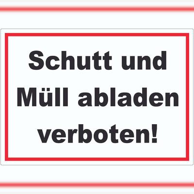 HB-Druck Schutt und Müll abladen verboten Text Aufkleber A1 (594x841mm)