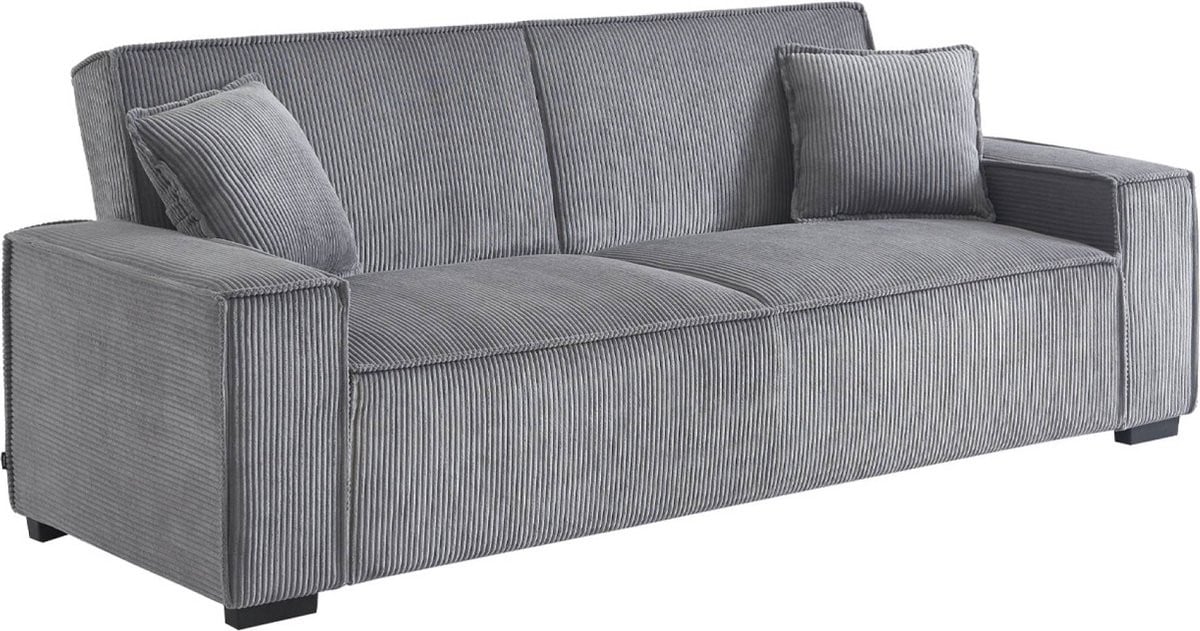 Sweek Slaapbank 3-zits Feel met corduroy bekleding en verstelbare rugleuning