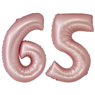 XL Folienballon roségold rosa Zahl 65