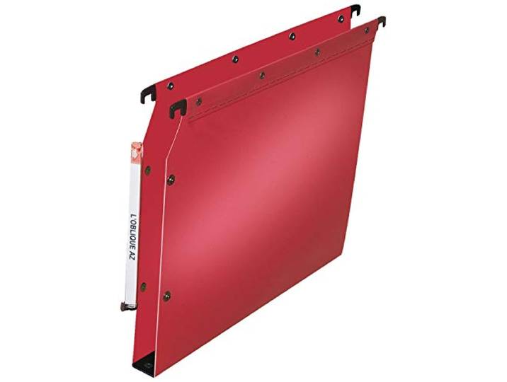 Elba Ultimate PP Lot de 10 Dossiers Suspendus en Polypro Opaque pour Armoire Fond 30mm Rouge