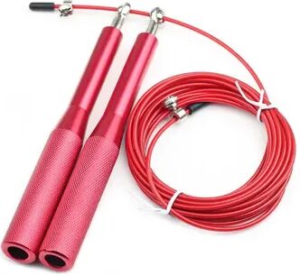 Clever Finds Adjustable Steel Cable Speed Jump Rope With Aluminum Handles For Fitness Training red