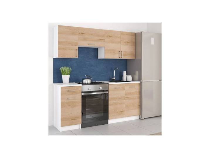 Cuisine Lecco 180 cm hêtre artisan sans plan de travail