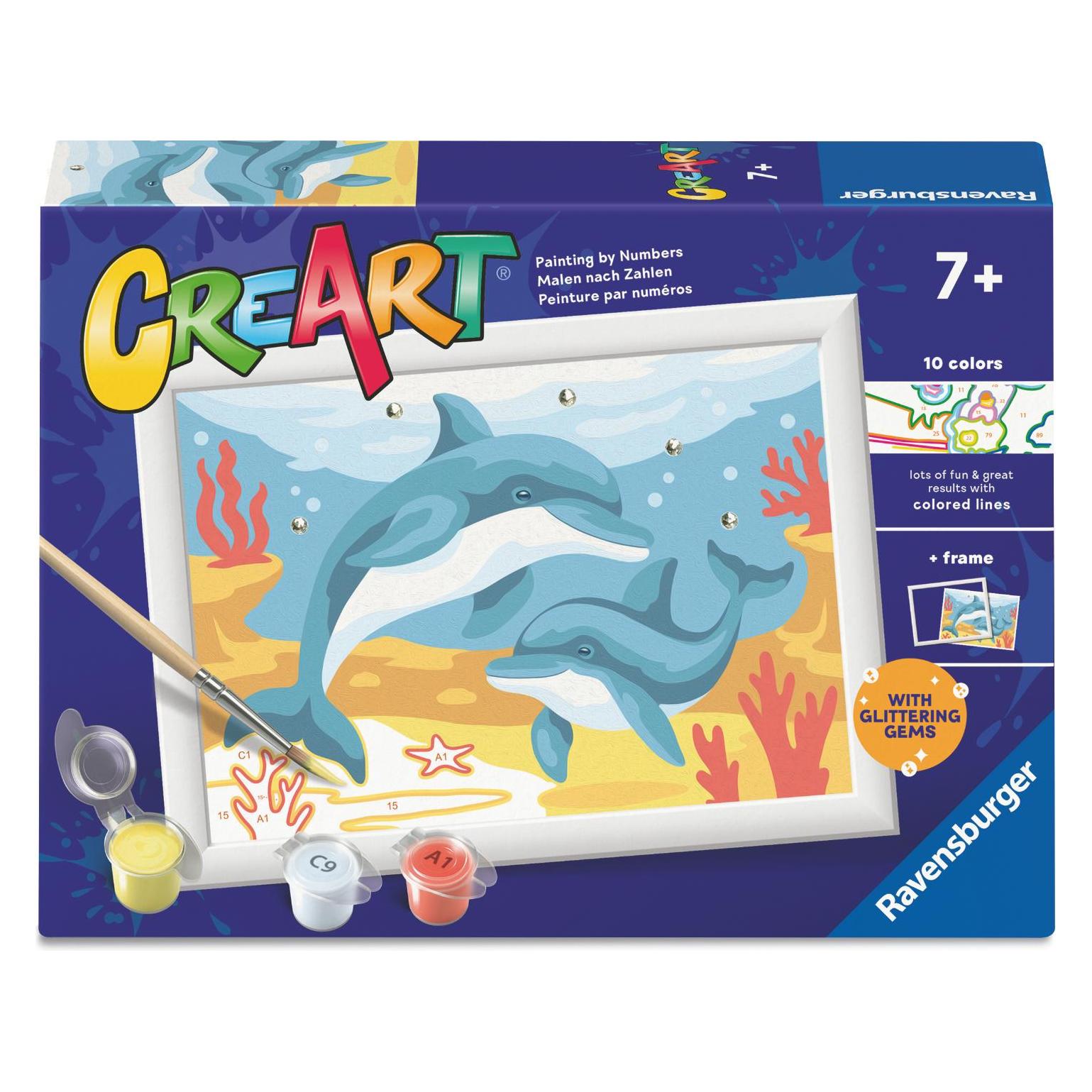 Ravensburger CreArt - Malen nach Zahlen - Springender Delfin (120232520-RA)