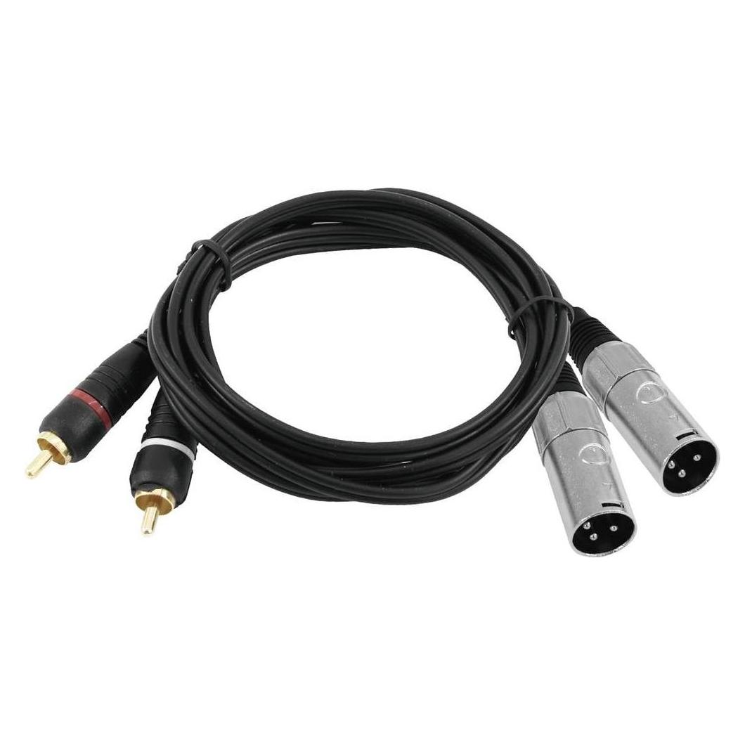 Omnitronic Adapterkabel 2xXLR(M)/2xCinch 3m sw (3 m, XLR Kabel) (3022522D)