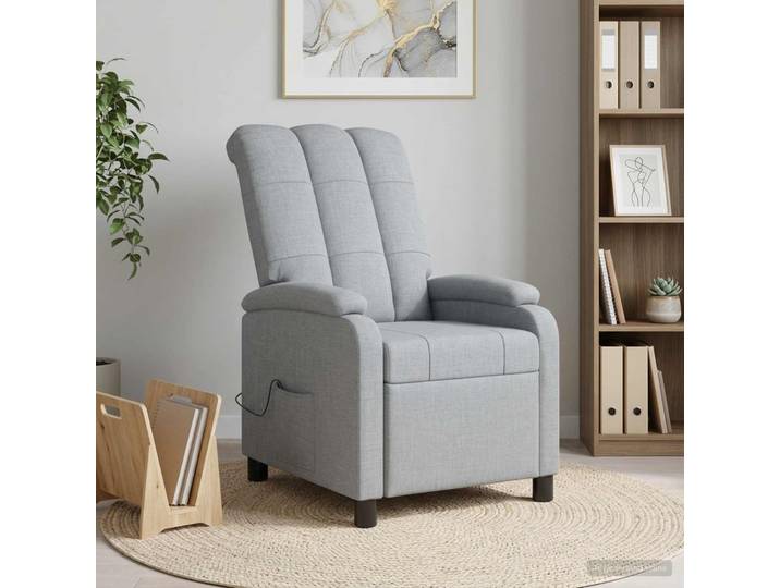 vidaXL Massage Relaxsessel Hellgrau Stoff