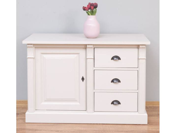 Landhausstil Kommode mit Unterschrank cremegrau