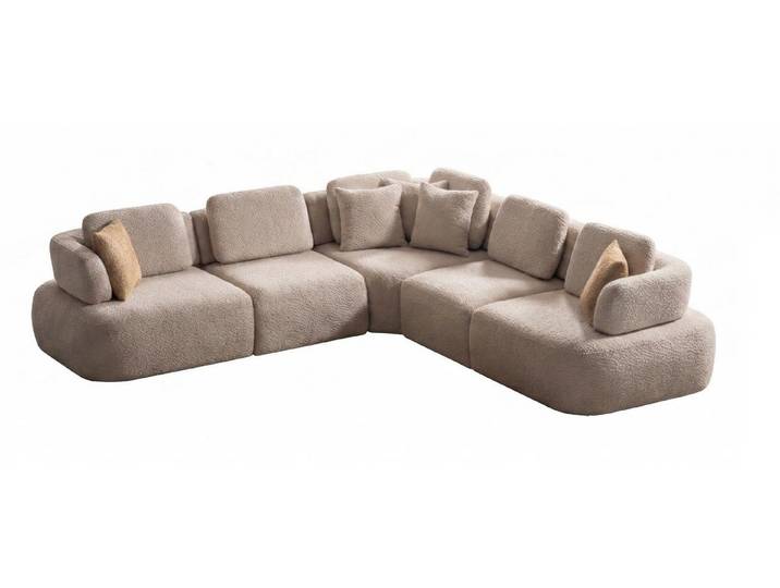 JVmoebel Ecksofa Modulares Ecksofa Beige Bequem Komfortabel Stilvoll Praktisch, Made in Europa