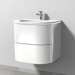 Sanipa 4balance Keramik-Waschtisch Set (DL411) 522x584x514 Weiß-Glanz