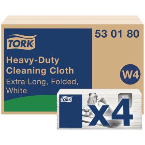 Tork Einwegtücher Heavy-Duty, 530180, W4, weiß, 1-lagig, gefaltet, Vlies, 35,5 x 61,5 cm, 4 x 70 Blatt