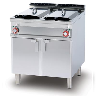 Redcook Elektrische Friteuse 2 Becken 13+13 LT. Struktur aus rostfreiem Stahl. Abmessungen 80x70,5 h 90 cm. Modell F2/13-78ET