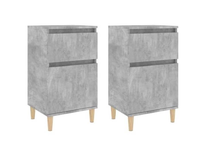 Heofavd Nachttisch 2er Set Betongrau 40x35x70 cm Beistelltisch