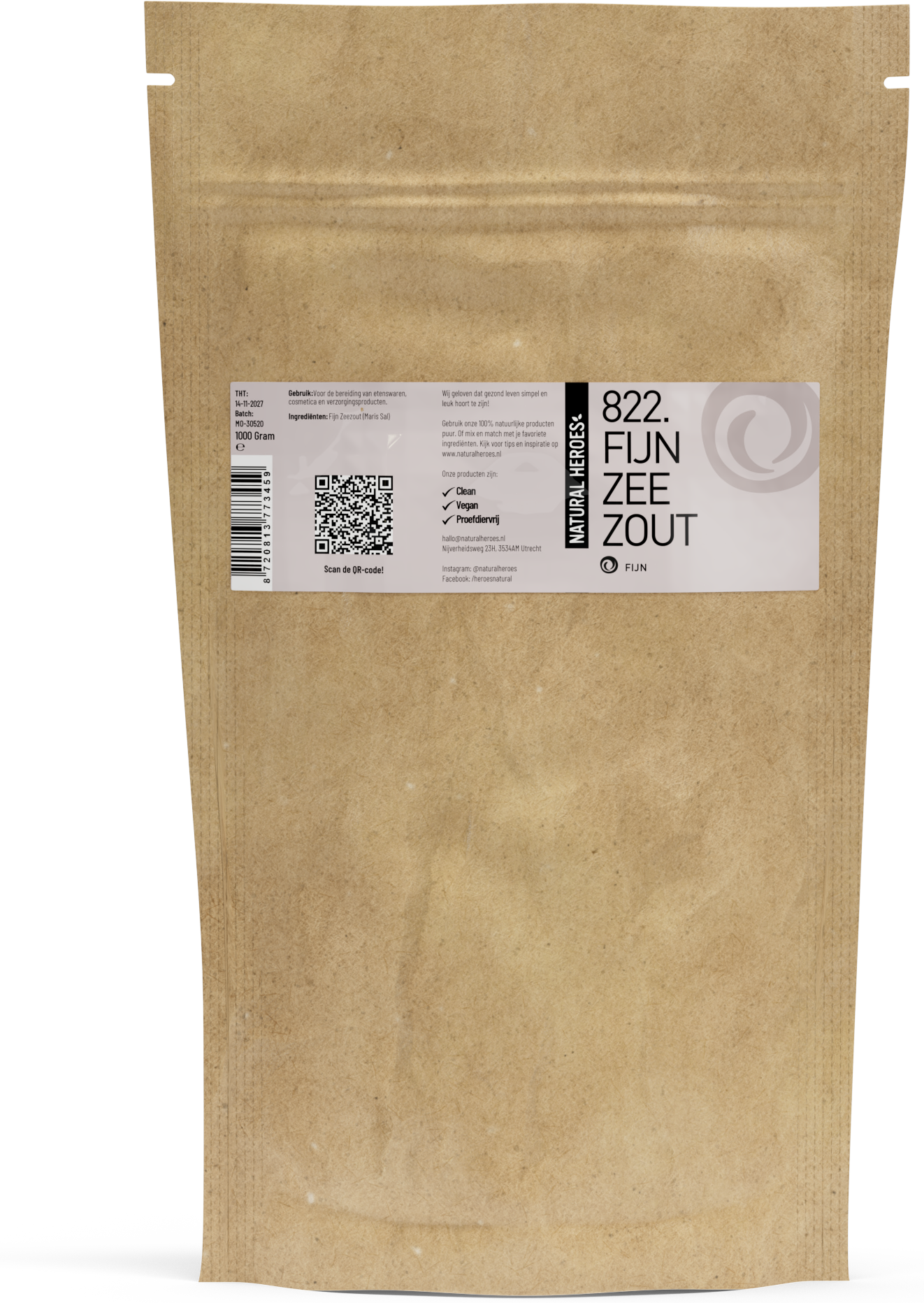 Natural Heroes Fijn Zeezout - 1000 gram