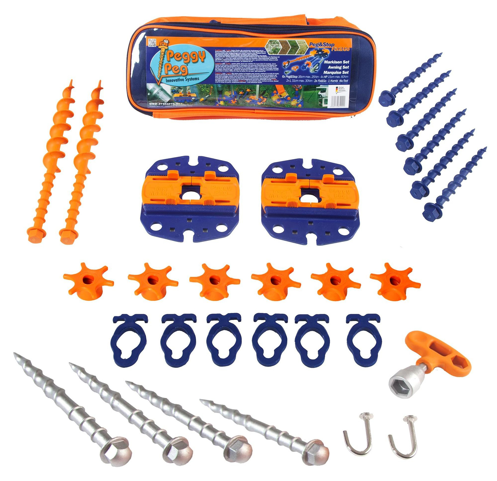 Peggy Peg markiesenset met Fix&Go ankerplaat 2.0 en schroefankers voor alle ondergronden