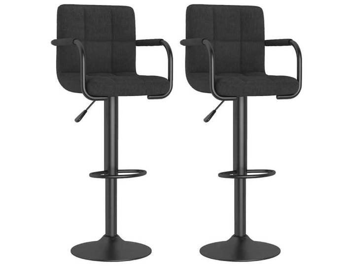 Tabourets îlot cuisine - - CHIC - Tabourets de bar lot de 2 - noir tissu 15.9 kg[255151]