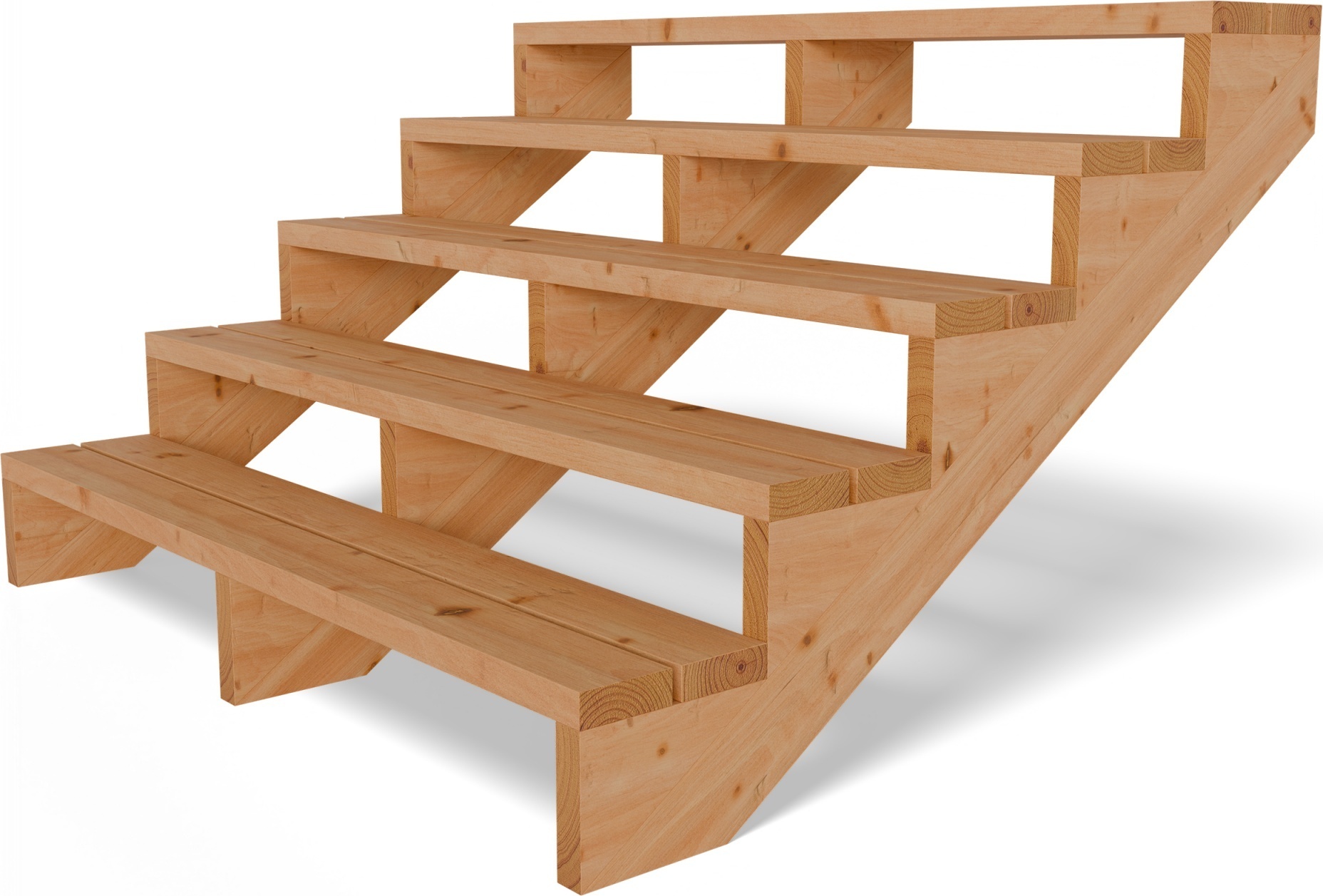 Terrassentreppe aus Lärche Treppe Stufen Wangentreppe Breite Größe: 5-stufig Breite: 150 cm