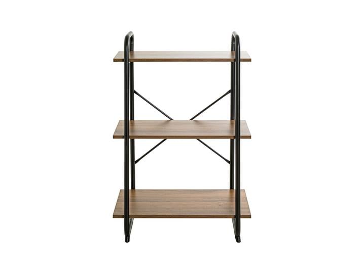 Etagère 3 plateaux en bois imitation chêne et noir laqué - ET15052